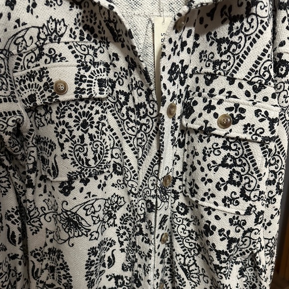 Saltwater LUXE Natural and Black Boho Pattern Shacket/ Jacket.  NWT Size S. - Picture 7 of 9
